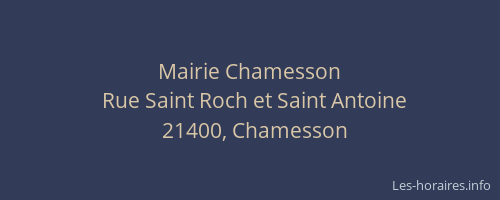 Mairie Chamesson