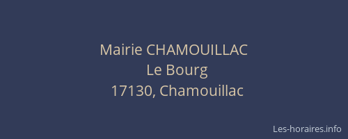 Mairie CHAMOUILLAC