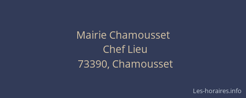 Mairie Chamousset