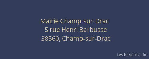 Mairie Champ-sur-Drac