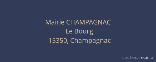 Mairie CHAMPAGNAC