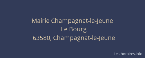 Mairie Champagnat-le-Jeune