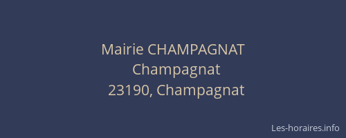 Mairie CHAMPAGNAT