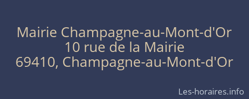 Mairie Champagne-au-Mont-d'Or