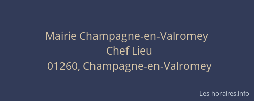 Mairie Champagne-en-Valromey