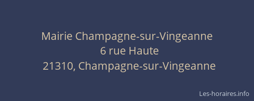 Mairie Champagne-sur-Vingeanne