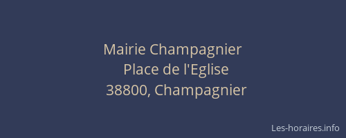 Mairie Champagnier