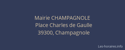 Mairie CHAMPAGNOLE
