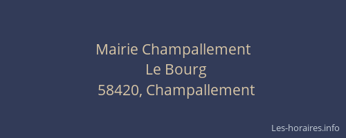 Mairie Champallement