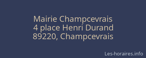 Mairie Champcevrais