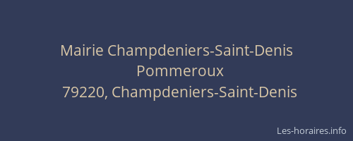Mairie Champdeniers-Saint-Denis