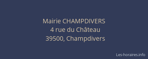 Mairie CHAMPDIVERS
