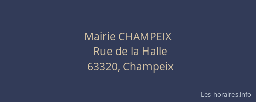 Mairie CHAMPEIX