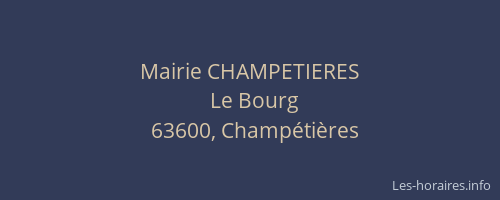 Mairie CHAMPETIERES