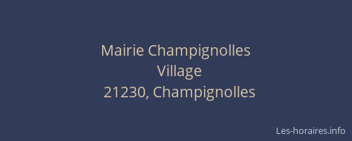 Mairie Champignolles