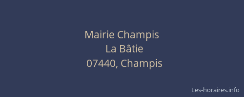 Mairie Champis