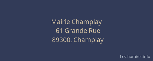 Mairie Champlay