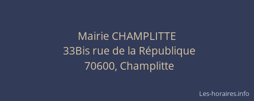 Mairie CHAMPLITTE