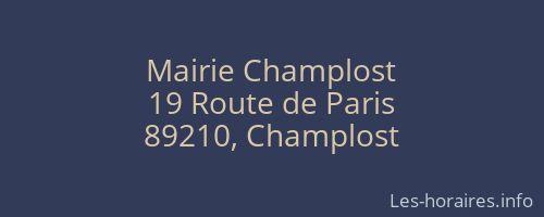 Mairie Champlost