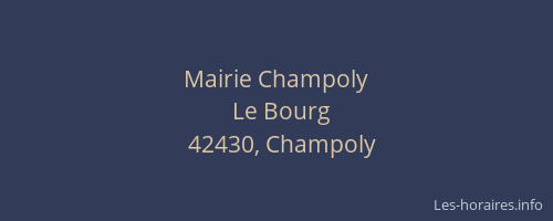 Mairie Champoly