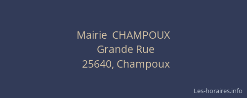 Mairie  CHAMPOUX