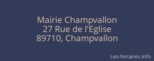 Mairie Champvallon