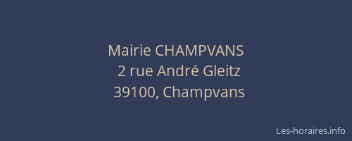 Mairie CHAMPVANS
