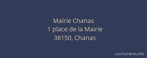 Mairie Chanas