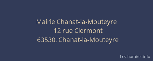 Mairie Chanat-la-Mouteyre