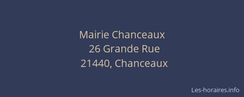 Mairie Chanceaux