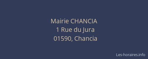 Mairie CHANCIA
