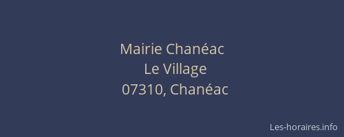 Mairie Chanéac