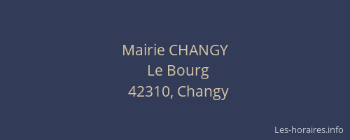 Mairie CHANGY