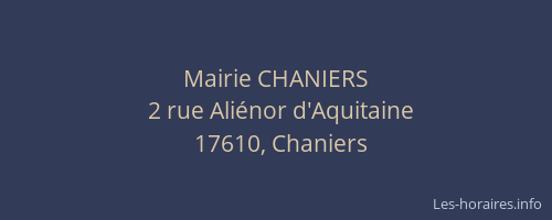 Mairie CHANIERS