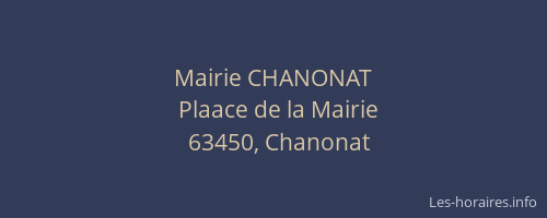 Mairie CHANONAT