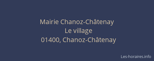 Mairie Chanoz-Châtenay