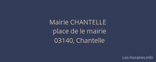 Mairie CHANTELLE