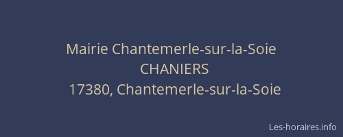 Mairie Chantemerle-sur-la-Soie