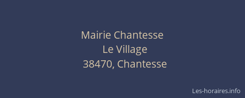 Mairie Chantesse