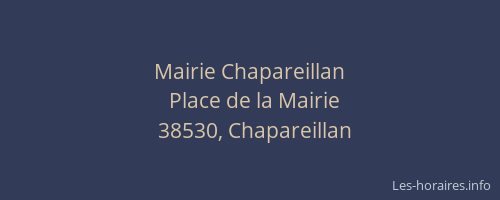 Mairie Chapareillan