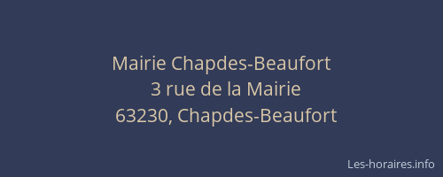 Mairie Chapdes-Beaufort