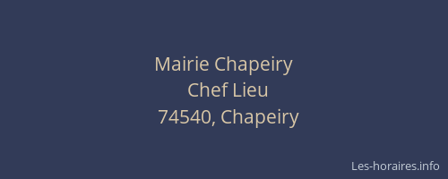 Mairie Chapeiry