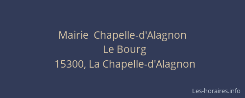 Mairie  Chapelle-d'Alagnon
