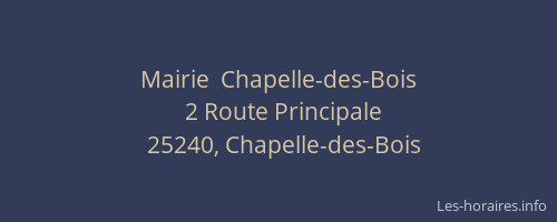 Mairie  Chapelle-des-Bois