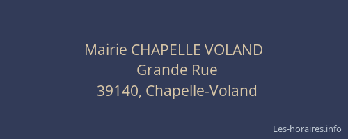 Mairie CHAPELLE VOLAND