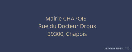 Mairie CHAPOIS