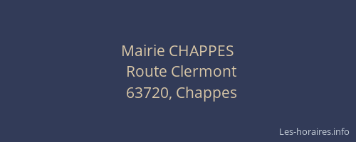 Mairie CHAPPES