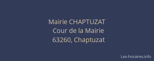 Mairie CHAPTUZAT