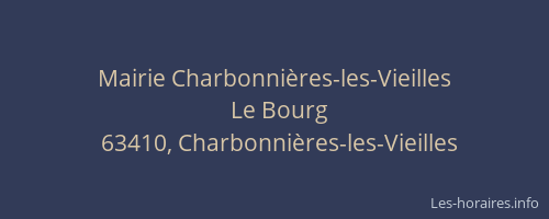 Mairie Charbonni&egrave;res-les-Vieilles