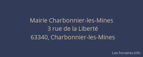 Mairie Charbonnier-les-Mines